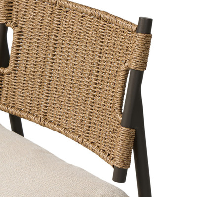 Four Hands Miller Outdoor Woven Bar Stool - Faux Dark Hyacinth