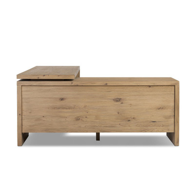 Four Hands Noah Rotating Desk - RAF - Aged Smoked Oak