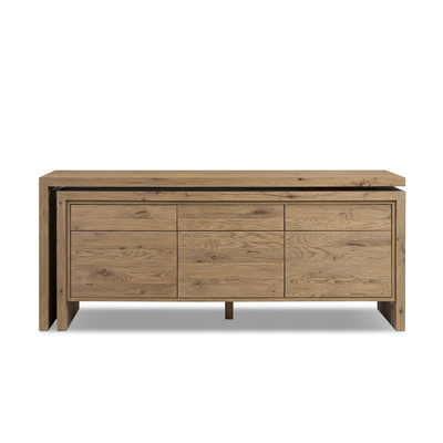 Four Hands Noah Rotating Desk - RAF - Aged Smoked Oak