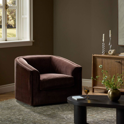 Four Hands Presley Swivel Chair - Monte Chocolate