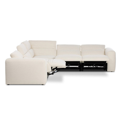 Four Hands Radley Power Recliner 5PC Sectional - Crypton Nomad Snow