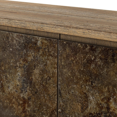 Four Hands Redondo Media Console - Burnt Bleached Oak Resawn