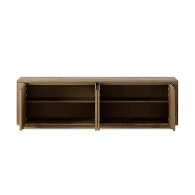 Four Hands Redondo Media Console - Burnt Bleached Oak Resawn