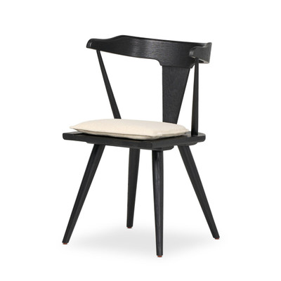 Four Hands Ripley Dining Chair with Cushion - Black Oak - Antwerp Natural