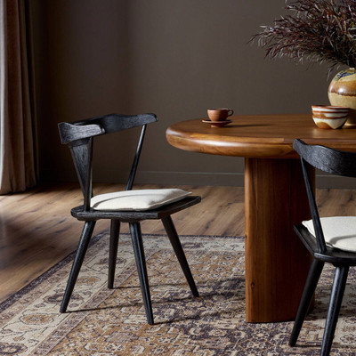 Four Hands Ripley Dining Chair with Cushion - Black Oak - Antwerp Natural