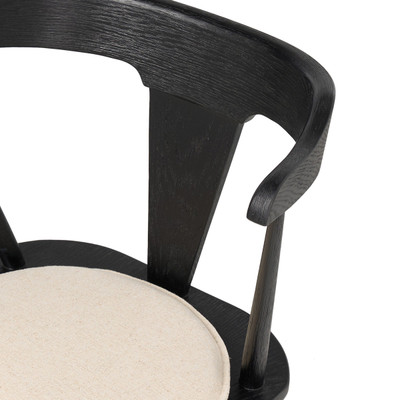 Four Hands Ripley Dining Chair with Cushion - Black Oak - Antwerp Natural