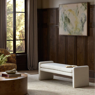 Four Hands Serena Accent Bench - 55" - Crypton Nomad Snow