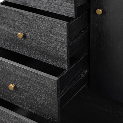 Four Hands Sullivan Chest - Brushed Black Acacia Solid