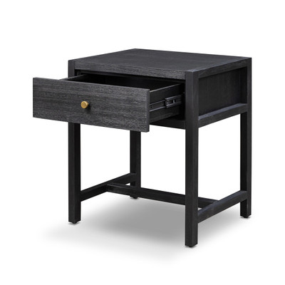 Four Hands Sullivan Small Nightstand - Brushed Black Acacia Solid