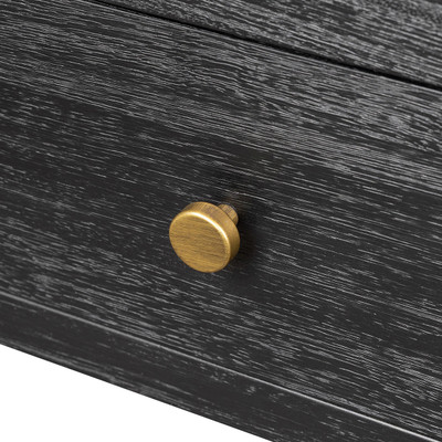 Four Hands Sullivan Small Nightstand - Brushed Black Acacia Solid