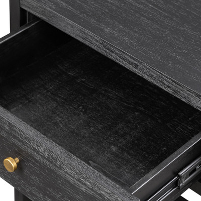 Four Hands Sullivan Small Nightstand - Brushed Black Acacia Solid