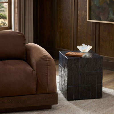 Four Hands Tanik End Table - Textured Brown Tile