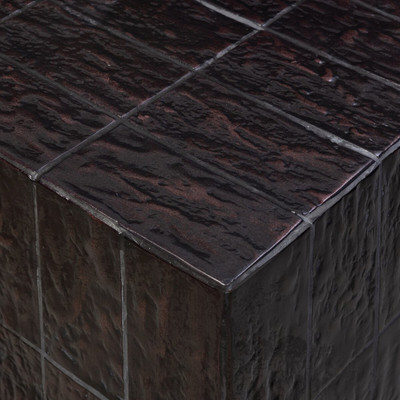 Four Hands Tanik End Table - Textured Brown Tile