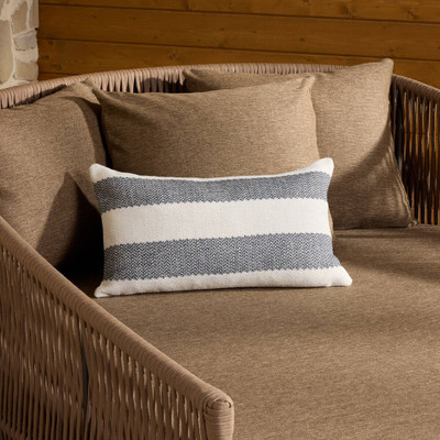 Four Hands Tarbett Stripe Outdoor Pillow - Cover - Tarbett Navy - 16"x24"