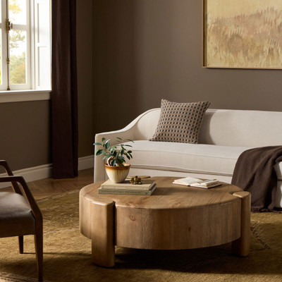 Four Hands Toman Coffee Table - Rustic Oak Veneer