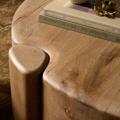 Four Hands Toman Coffee Table - Rustic Oak Veneer