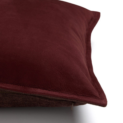Four Hands Trenton Pillow - Nubuck Burgundy - 22"x22"