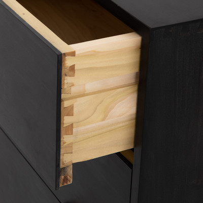 Four Hands Trey 7 Drawer Dresser - Black Wash Poplar NEW