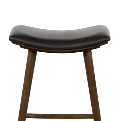 Four Hands Union Saddle Counter Stool - Distressed Black