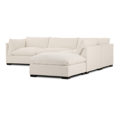 Four Hands Westwood 4 Pc LAF Sectional w/ Ottoman - Crypton Nomad Snow