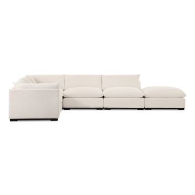 Four Hands Westwood 4 Pc LAF Sectional w/ Ottoman - Crypton Nomad Snow