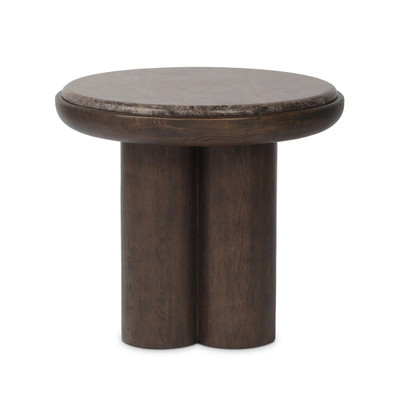 Four Hands Zeke End Table - Warm Grey Marble