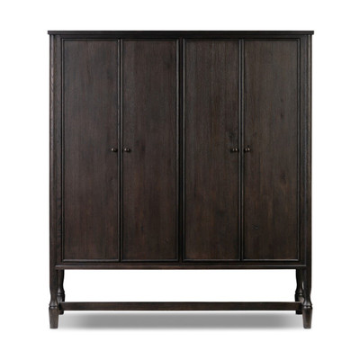 Amber Lewis x Four Hands Bari Wide Cabinet - Smoked Black Resawn Oak