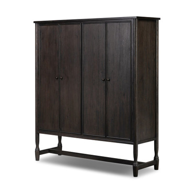 Amber Lewis x Four Hands Bari Wide Cabinet - Smoked Black Resawn Oak