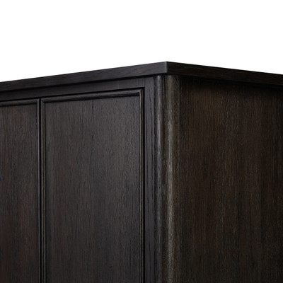 Amber Lewis x Four Hands Bari Wide Cabinet - Smoked Black Resawn Oak