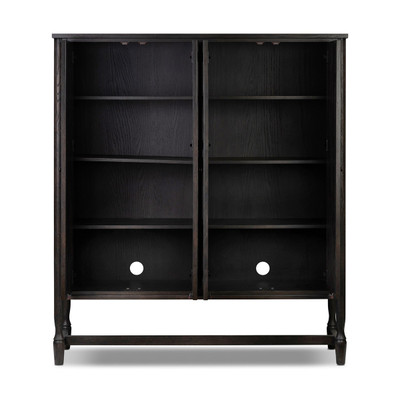 Amber Lewis x Four Hands Bari Wide Cabinet - Smoked Black Resawn Oak