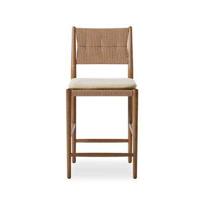 Amber Lewis x Four Hands Dara Counter Stool with Cushion - Broadway Dune - Counter