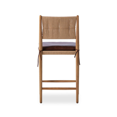 Amber Lewis x Four Hands Dara Counter Stool with Cushion - Dulane Mahogany - Counter