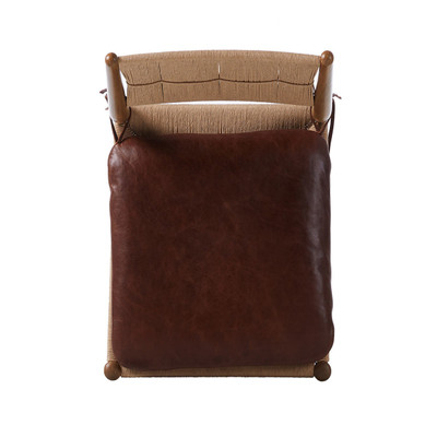Amber Lewis x Four Hands Dara Counter Stool with Cushion - Dulane Mahogany - Counter