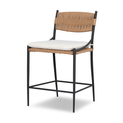 Amber Lewis x Four Hands Mae Outdoor Counter Stool - Fine Textured Natural