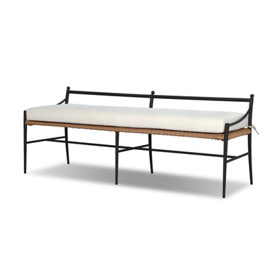 Amber Lewis x Four Hands Mae Outdoor Dining Bench - Liller Flax