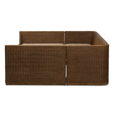 Amber Lewis x Four Hands Senna Dining Banquette U Shape 117" - Natural Brown Rattan