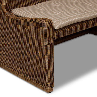 Amber Lewis x Four Hands Senna Dining Banquette U Shape 117" - Natural Brown Rattan
