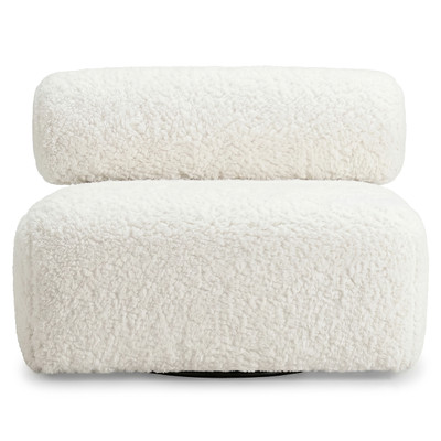 Bernhardt Paley Shearling Swivel Chair - Ivory