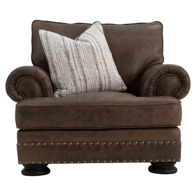 Bernhardt Foster Mocha Leather Chair