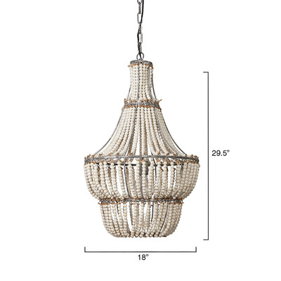 Jamie Young Blanca Wood Beaded 1-Light Chandelier