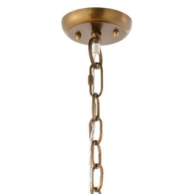 Jamie Young Clamshell Wood Beaded 3-Light Small Chandelier - Natural