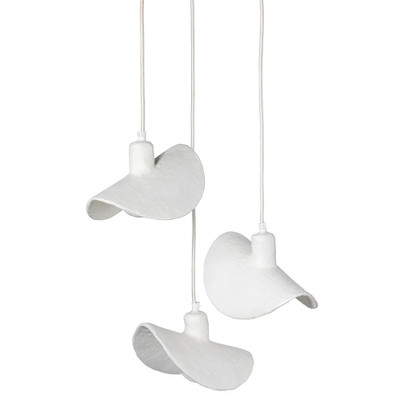 Jamie Young Slope Paper Mache 3-Light Chandelier - Matte White
