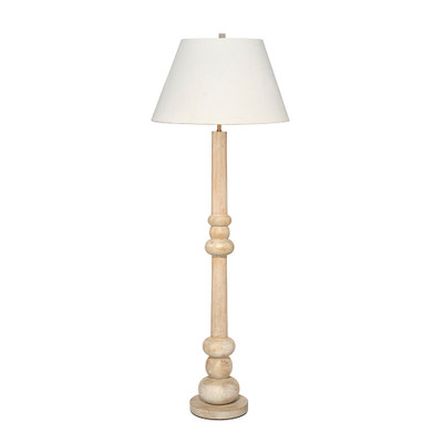 Jamie Young Augustine Wood Floor Lamp - White Washed