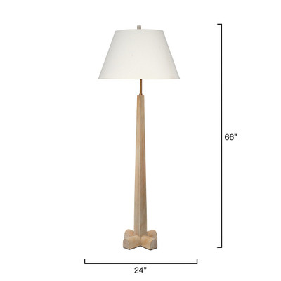Jamie Young Charleston Wood Floor Lamp - White Washed