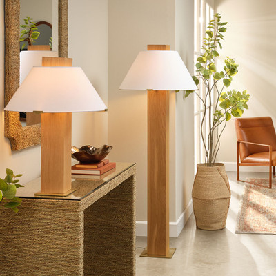 Jamie Young Craftsman Wood Floor Lamp - Natural Oak
