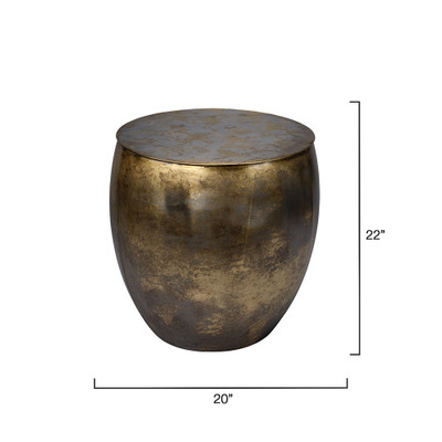 Jamie Young Ares Iron Side Table - Antique Brass