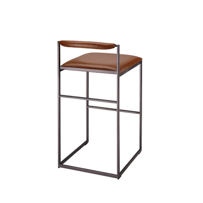 Jamie Young Bradbury Leather Bar Stool - Saddle