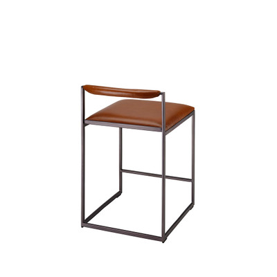 Jamie Young Bradbury Leather Counter Stool - Saddle