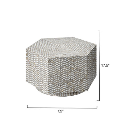 Jamie Young Brando Mother of Pearl Hexagon Coffee Table