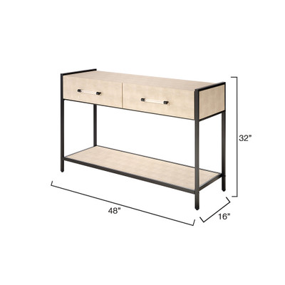 Jamie Young Cassius Faux Shagreen 2-Drawer Console - Taupe
